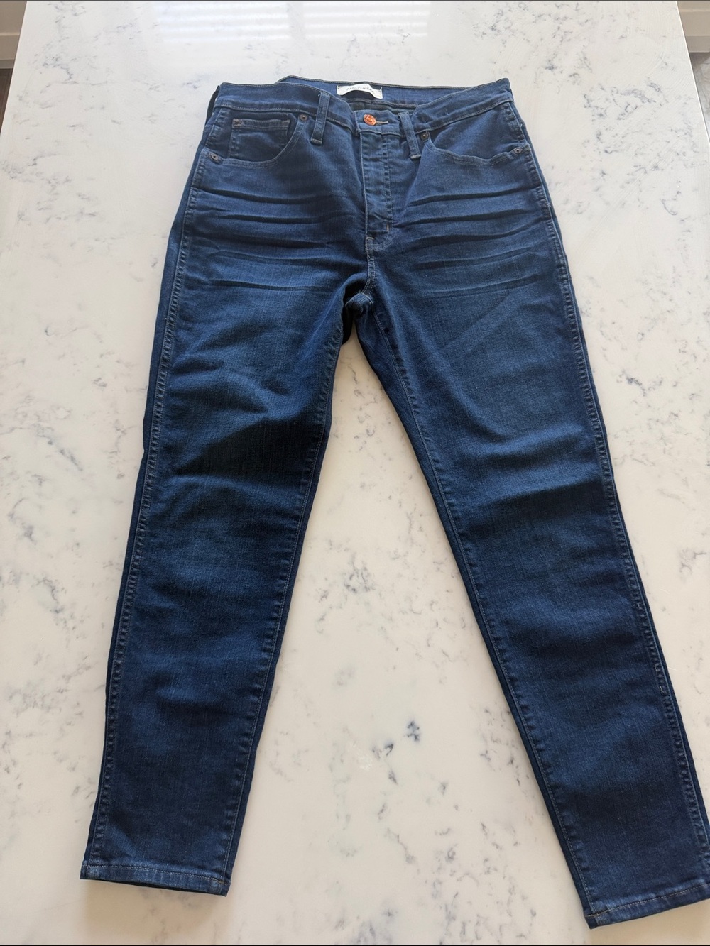 Madewell 10” High-Rise Skinny Jeans Dark Wash Stretch Denim Size 30P